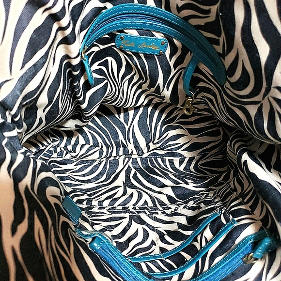 Kate Landry Turquoise Leather Large Satchel EUC - Picture 7 of 8